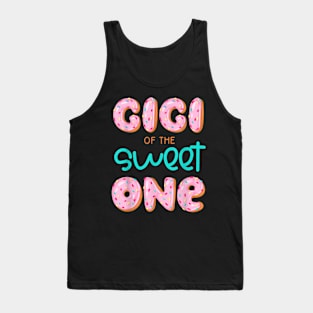 Gigi Of The Sweet One First Birthday Matching Family Donut Tank Top